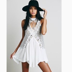 Free People Tell Tale Heart White Lace Tunic